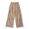 casual non-stretch solid color drawstring high-waist cargo pants size run small_Black_Pink_Orange_Khaki