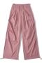 casual non-stretch solid color drawstring high-waist cargo pants size run small_Black_Pink