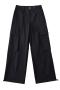 casual non-stretch 5 colors drawstring cargo straight pants(size run small)_Black