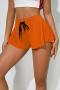sexy stretch quick dry breathable lace-up slit sports short_Black_White_Red_Orange