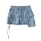 sexy non-stretch solid color irregular pocket mini skirt size run small_White_Gray_Sky Blue