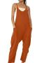 stylish plus size slight stretch 5-colors solid pocket sling pants(only pants)_Orange