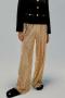 stylish slight stretch sequins 6-colors solid color straight pants_Black_Pink_Magenta_Green_Gold