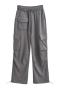 casual non-stretch solid pocket drawstring cargo sweatpants size run small_Black_Gray_Dark Gray