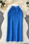 casual slight stretch ribbed knit solid color high-waist midi skirt_Black_White_Magenta_Yellow_Green_Blue