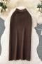 casual slight stretch ribbed knit solid color high-waist midi skirt_Black_White_Magenta_Yellow_Green_Blue_Khaki _Brown