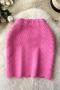 casual slight stretch ribbed knit solid color high-waist mini skirt_Black_White_Gray_Pink