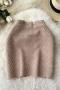 casual slight stretch ribbed knit solid color high-waist mini skirt_Black_White_Gray_Pink_Magenta_Green_Dark Green_Blue_Khaki