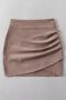 xs-l sexy slight stretch all-match mini skirt with lined(size run small)_Black_White_Dark Gray_Khaki