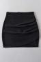 xs-l sexy slight stretch all-match mini skirt with lined(size run small)_Black