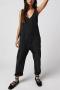 casual slight stretch 6 colors solid color cargo overalls(no underwear)_Black