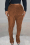 stylish plus size slight stretch stripe knitted 5 colors all-match pants_White_Magenta_Green_Blue_Brown