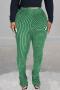 stylish plus size slight stretch stripe knitted 5 colors all-match pants_White_Magenta_Green