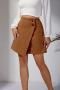 stylish non-stretch solid suede zip-up high waist irregular mini skirt_Black_Brown