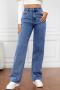 casual plus size non-stretch washed denim high-waist jeans_Sky Blue_Blue