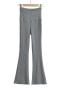 pure color stretch high-waist slim knitted flare casual pants size run small_Black_Gray