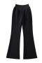 casual letter embroidery slight stretch stylish pants size run small_Black