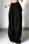stylish non-stretch two colors high waist straight suit pants_Black