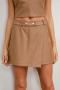 stylish non-stretch solid color pu zip-up all-match skort_Black_Khaki