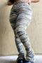 stylish plus size slight stretch knitted 4 colors all-match flared pants_Gray