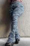 stylish plus size slight stretch knitted 4 colors all-match flared pants_Gray_Pink_Blue