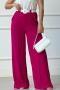 casual plus size non-stretch loose mid waist wide leg pants_Black_Magenta