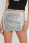 sexy slight stretch sequins solid mini skirt_Black_Silver