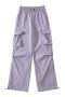 pure color 9 colors non-stretch high-waist casual cargo pants size run small_Black_Dark Gray_Pink_Magenta_Light Green_Dark Green_Dark Blue_Light Purple