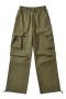 pure color 9 colors non-stretch high-waist casual cargo pants size run small_Black_Dark Gray_Pink_Magenta_Light Green_Dark Green