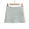 pure color non-stretch zip-up velvet with lined a-line skirt size run small_Black_Gray