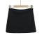 pure color non-stretch zip-up velvet with lined a-line skirt size run small_Black