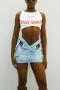 sexy slight stretch denim v-waist pocket mini skirt_Sky Blue