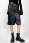 new stylish non-stretch pu leather zip-up slim split skirt size run small_Black