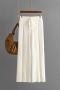 casual slight stretch solid color knitted drawstring high waist wide leg pants_Black_Gray_Beige