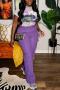 casual plus size non-stretch 5 colors solid color corduroy high-waist pants_Red_Magenta_Green_Blue_Light Purple