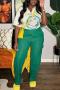 casual plus size non-stretch 5 colors solid color corduroy high-waist pants_Red_Magenta_Green