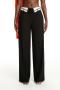 stylish plus size non-stretch 3 colors straight suit trousers_Black