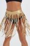 sexy slight stretch 4 colors pu tassels mini skirt(no underwear)_Black_Orange_Gold
