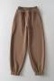 slight stretch 6 colors casual letter embroidery loose pants (size run small)_Black_White_Gray_Dark Gray_Aqua Green_Brown