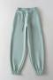 slight stretch 6 colors casual letter embroidery loose pants (size run small)_Black_White_Gray_Dark Gray_Aqua Green