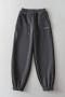 slight stretch 6 colors casual letter embroidery loose pants (size run small)_Black_White_Gray_Dark Gray