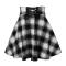 sexy non-stretch lattice printing high-waist lace-up mini skirt_Black