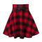 sexy non-stretch lattice printing high-waist lace-up mini skirt_Black_Red