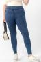 plus size stylish high stretch pocket denim barbie fabric sports yoga pants size run small_Black_Dark Gray_Sky Blue_Blue