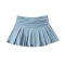 sexy slight stretch solid color pleated  mini skirt(size run small)_Black_White_Gray_Blue