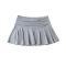 sexy slight stretch solid color pleated  mini skirt(size run small)_Black_White_Gray