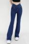 plus size high stretch denim barbie high waist yoga flare pants size run small_Dark Gray_Blue_Dark Blue