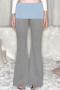 new slight stretch contrasting panels casual bell-bottoms_Gray