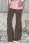 new slight stretch contrasting panels casual bell-bottoms_Gray_Brown
