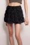 sexy slight stretch 3 colors flower decor high-waist shorts size run small_Black